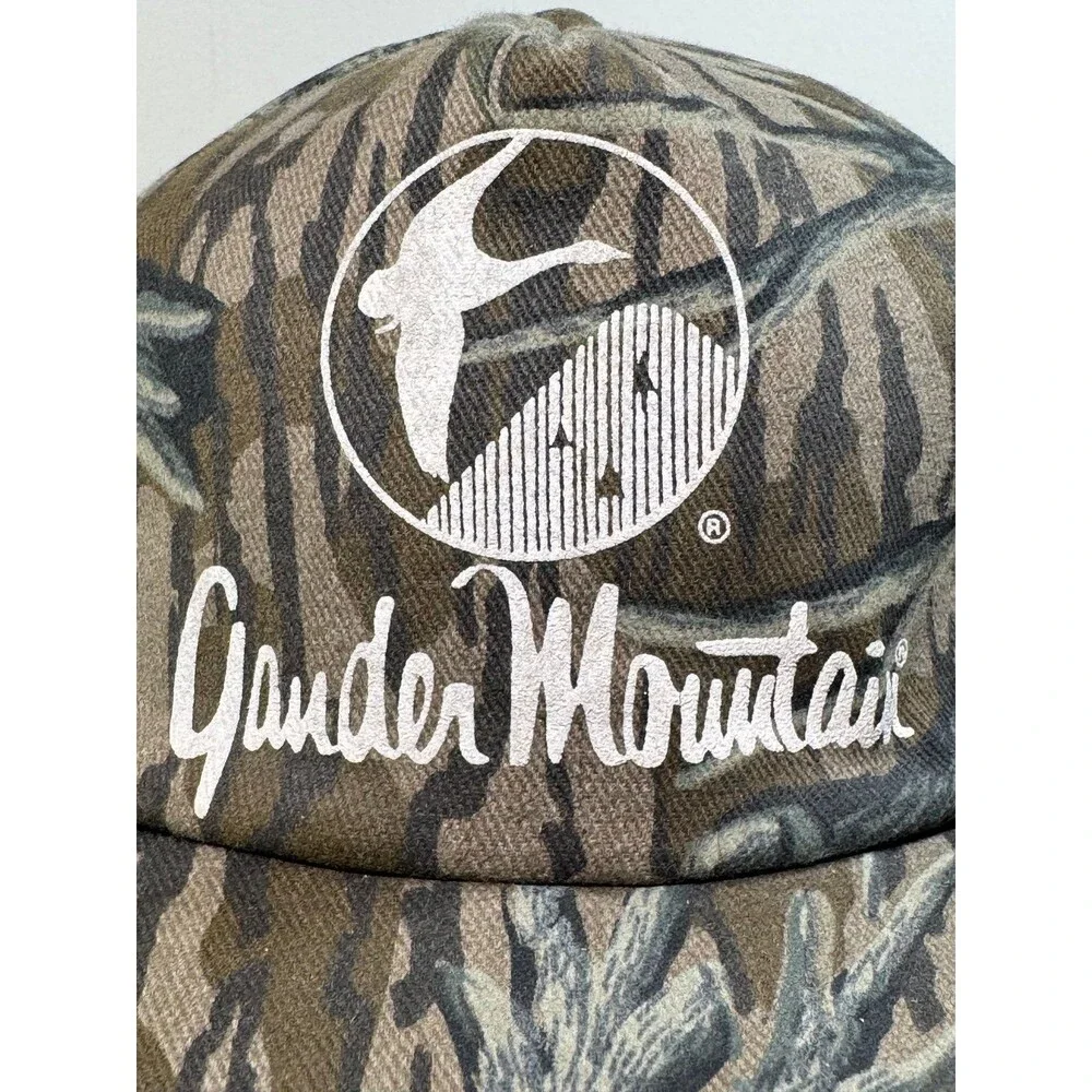 Vintage Gander Mountain Cap Mossy Oak‎ Camouflage Camo Adjustable Snapback Hat